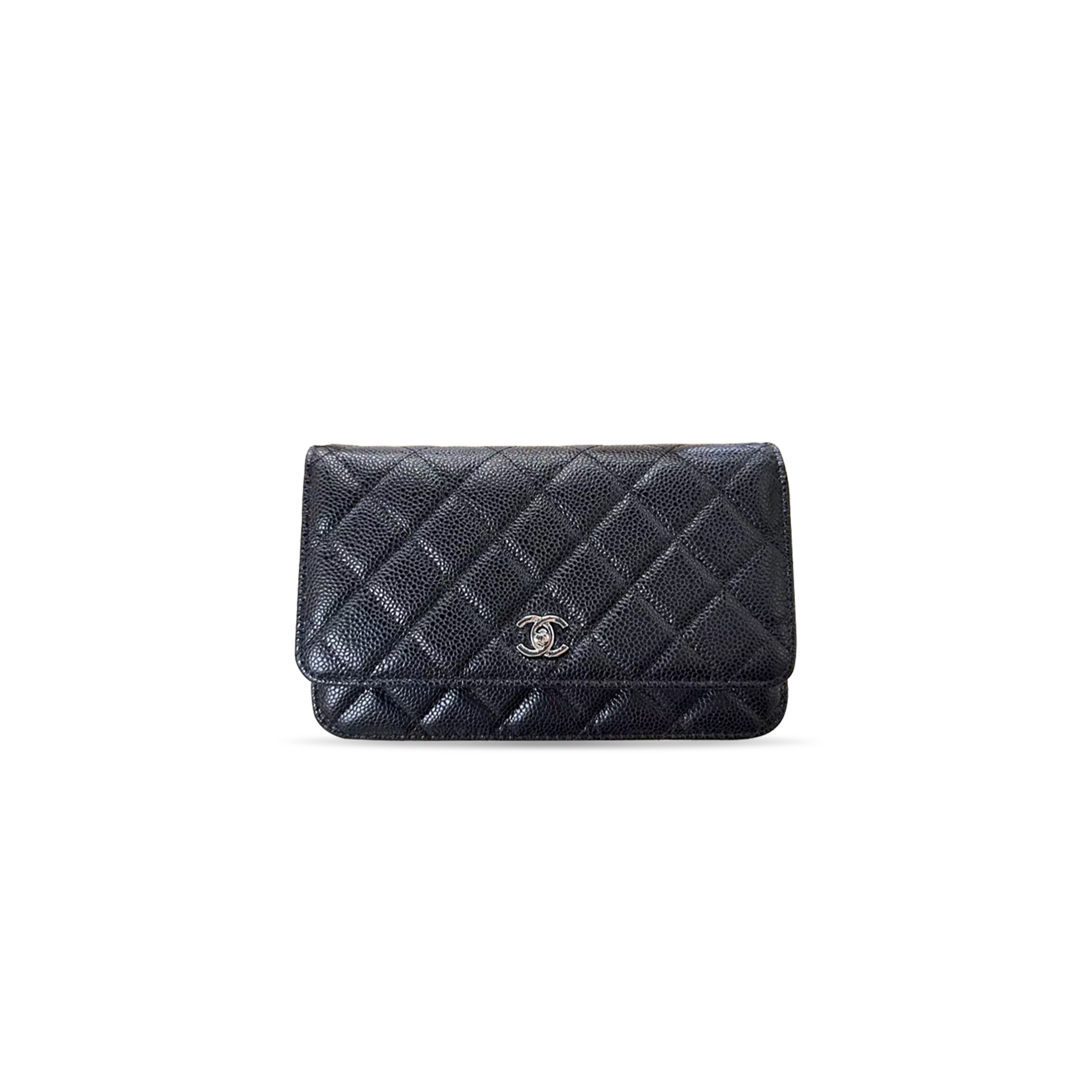 Ch**el classic wallet on chain in black (19*13*3.5cm)
